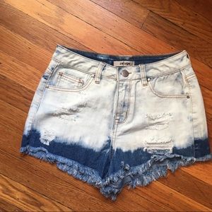 High waisted denim shorts